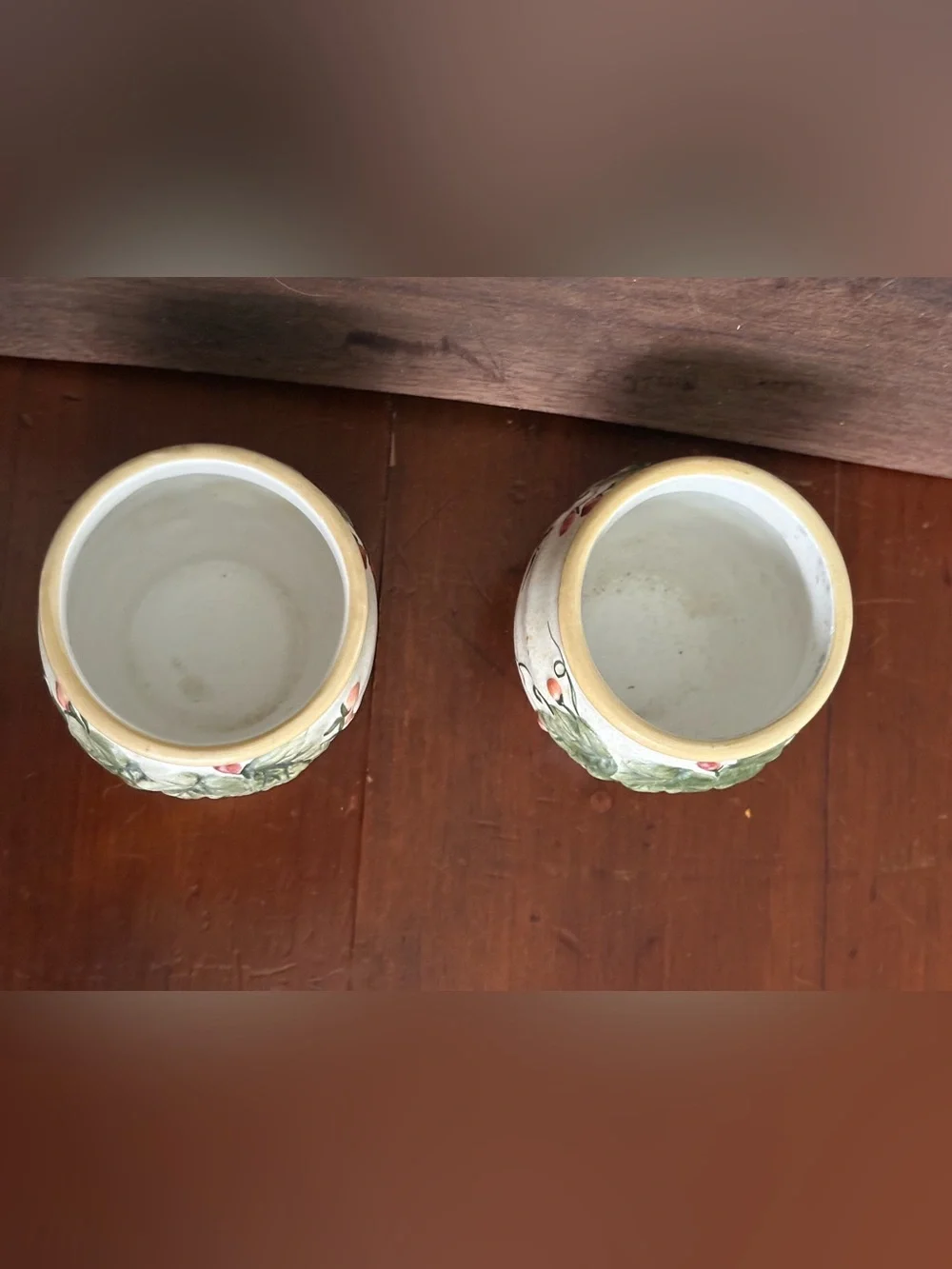 Yankee Candle Ceramic Floral Round Votive/Tea Light Holders Beige Green Pink
